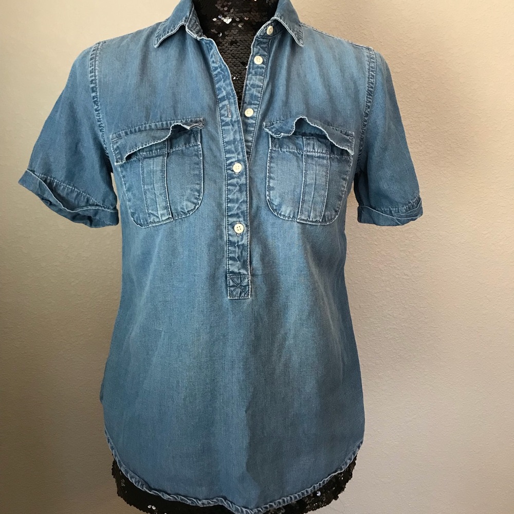 Merona Denim pull over top